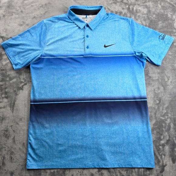 Nike Other - Nike Golf Polo Mens Large Blue Ombre Dri-FIT Standard‎ Fit Short Sleeve Logo